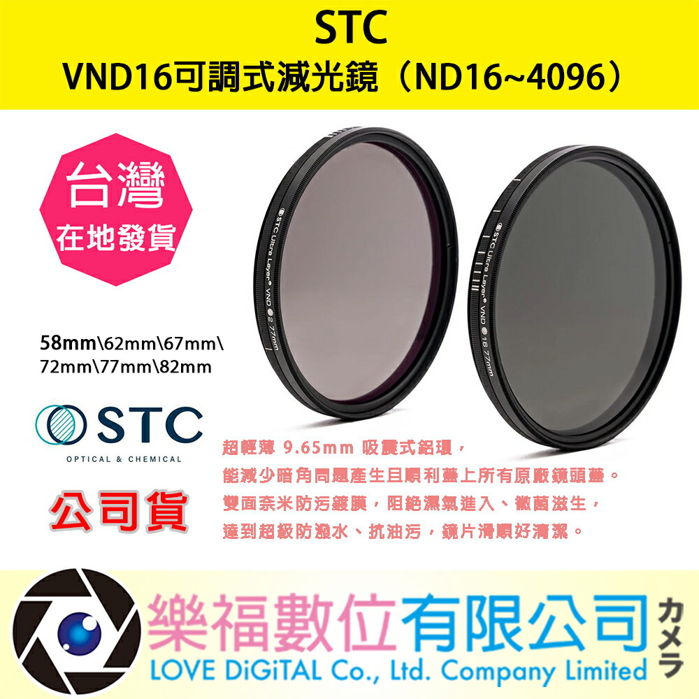 STC Variable ND16~4096 VND16 VND 可調式減光鏡 58 62 67 72 77 82 mm