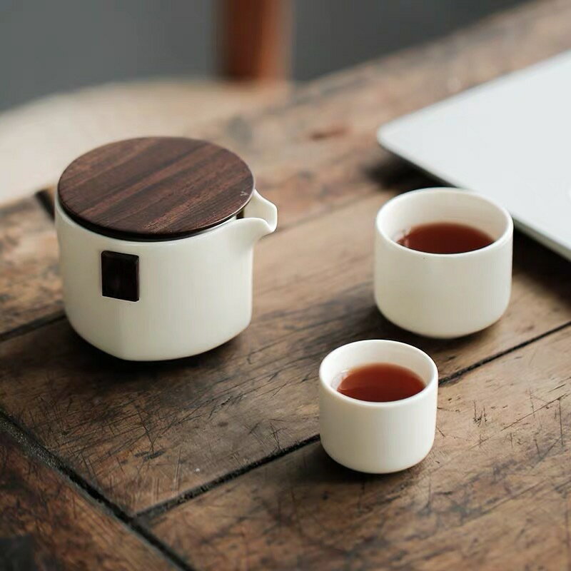 粗陶快客杯旅行功夫茶具套裝便攜包式一壺二杯戶外禮品直銷logo茶