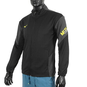 Mizuno [32TCA53309] 男 立領 外套 針織 運動 訓練 慢跑 路跑 抗紫外線 拉鍊口袋 美津濃 黑