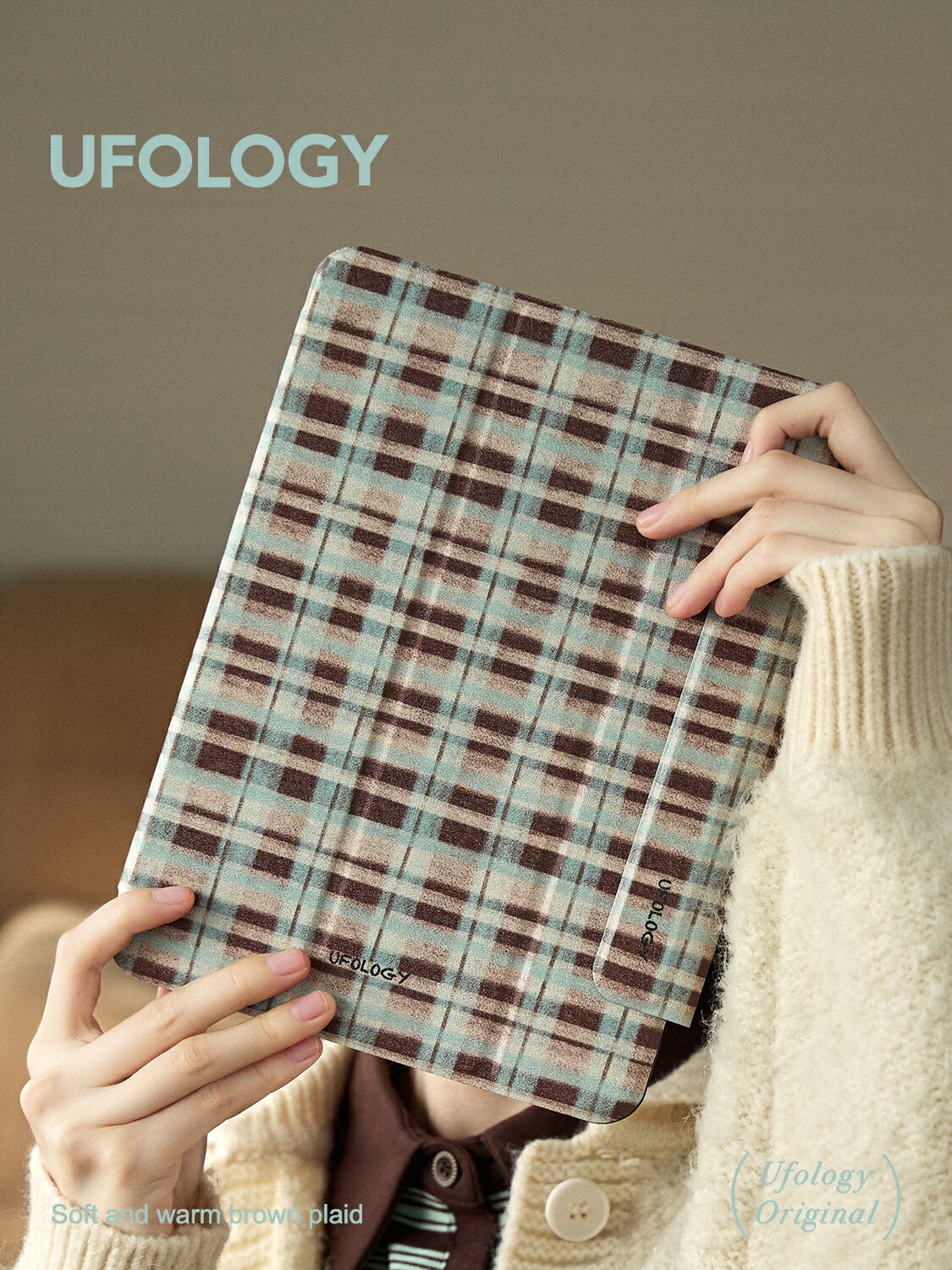 Ufology原創適用ipad10保護殼pro11寸平板mini6保護套air456磁吸全包air3筆槽13寸蘋果78910代格紋蘋果