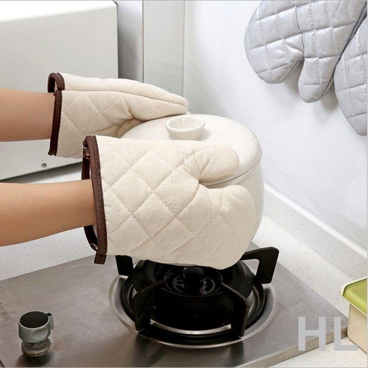 華隆興盛 超值加厚純棉微波爐手套防滑防燙耐高溫隔熱手套烤箱烘焙防燙手套