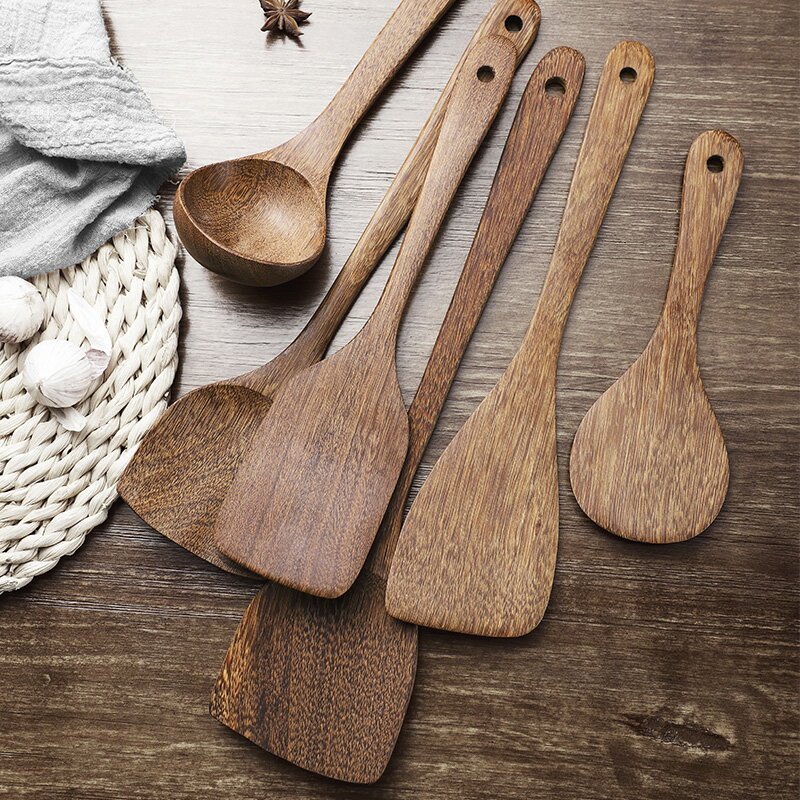 家用廚房炒菜的木鏟子木質木頭廚具套裝雞翅木鍋鏟不粘鍋專用