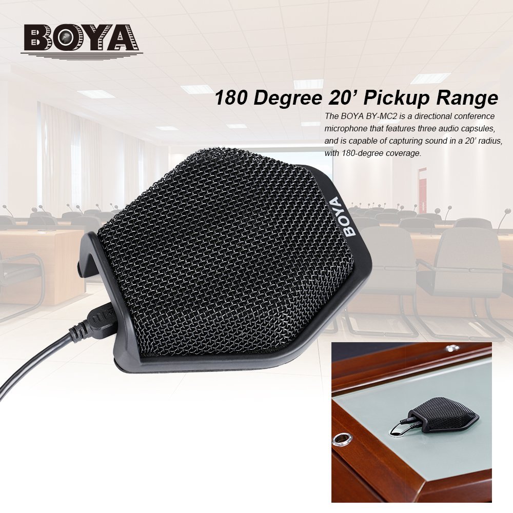 [享樂攝影]BOYA BY-MC2 USB 桌上型會議麥克風 降噪消迴音360度全向型10米直徑收音 