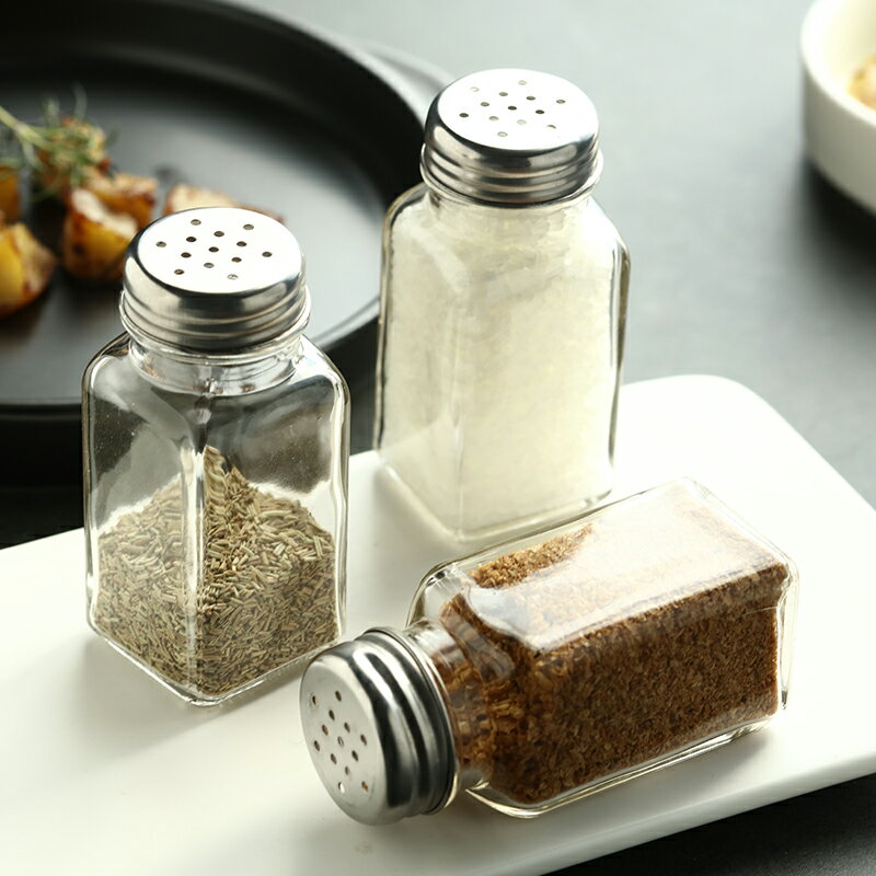 簡約玻璃調味罐 小號實用味精罐鹽罐胡椒罐 家用廚房用品配料瓶子