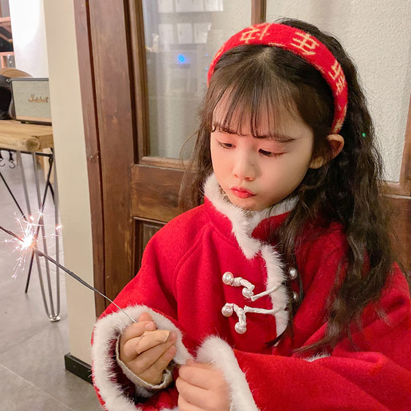 新年快樂 髮箍 新年 過年 農曆年 喜氣 髮帶 正紅 文字 中國風 大人小孩 4