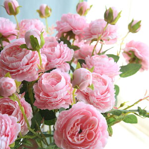 花瓶擺件 客廳 插花仿真花西洋玫瑰假花裝飾現代家居客廳花瓶擺件