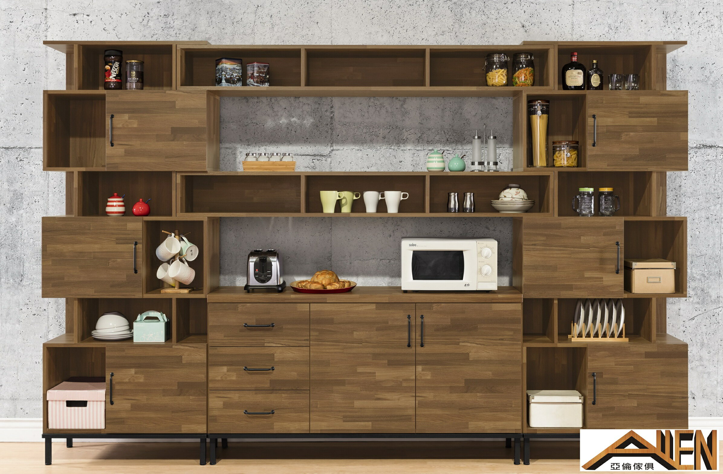 亞倫傢俱*普瑞特4尺餐櫃 1