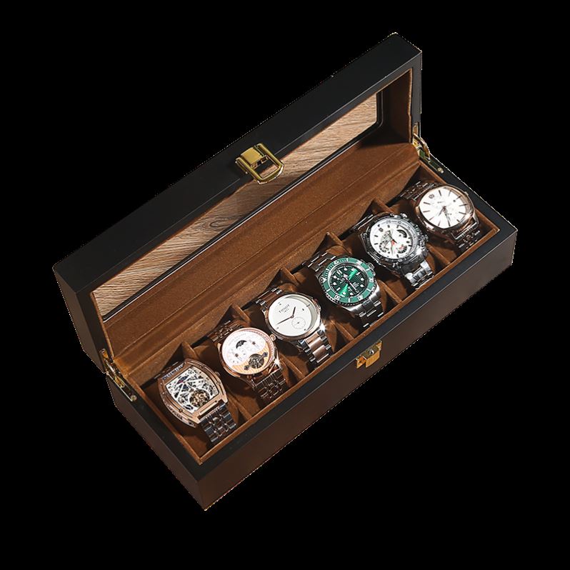 手錶收納盒 木盒子長方形手錶高檔小手飾品復古首飾收納大號木質收藏ins簡約『XY18346』
