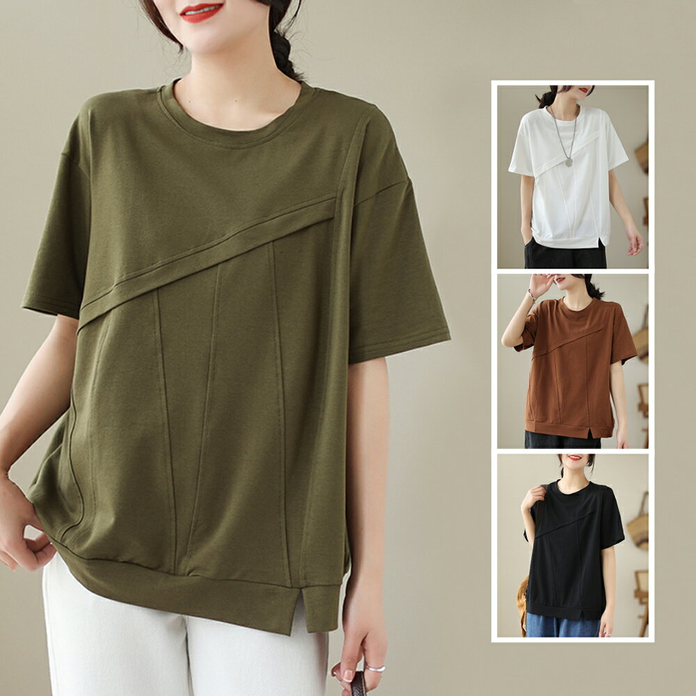 ＊ORead＊圓領套頭短袖t恤上衣(4色L~2XL)