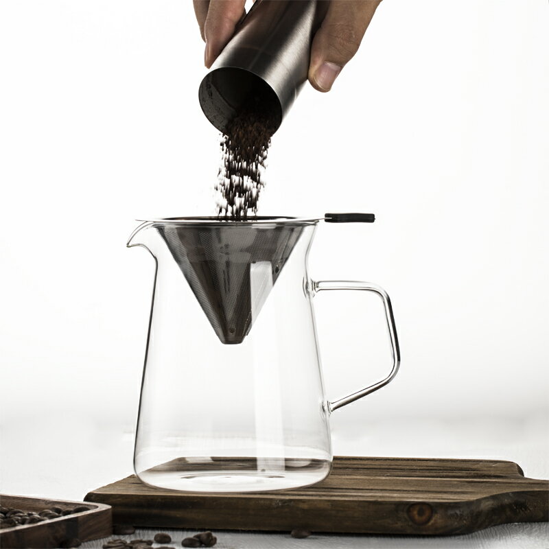 耐高溫手工簡約咖啡壺帶鷹嘴玻璃咖啡分享壺電陶爐壺家用泡茶壺