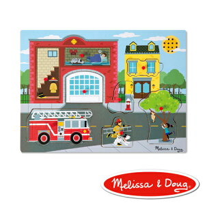 《美國 Melissa & Doug》 聲音拼圖 情境聲音 消防局 東喬精品百貨