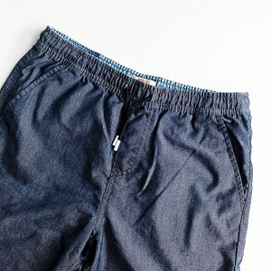 美國百分百【全新真品】Levi's 短褲 軟牛仔 男款 青年版 綁繩 休閒褲 LOGO 藍灰 CM36