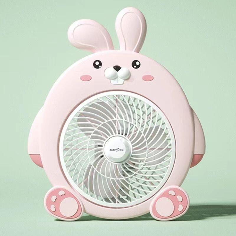 美詩兒新款迷你電風扇臺式宿舍辦公室轉頁扇卡通可愛
