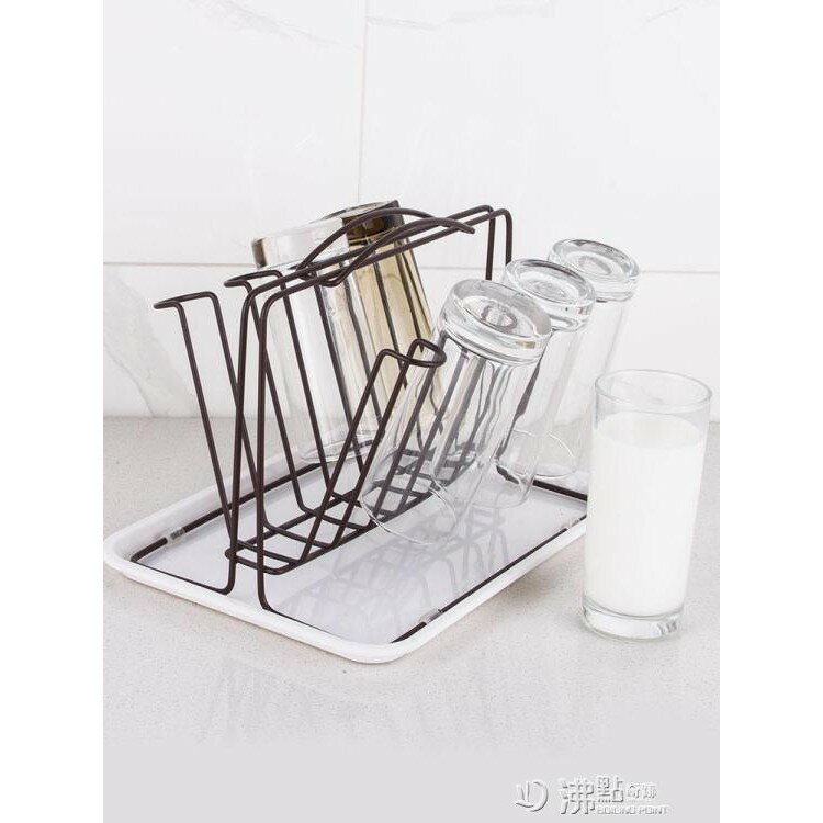水杯架玻璃杯置物架水杯掛架創意託盤瀝水杯架水杯託盤杯架茶杯架ATF