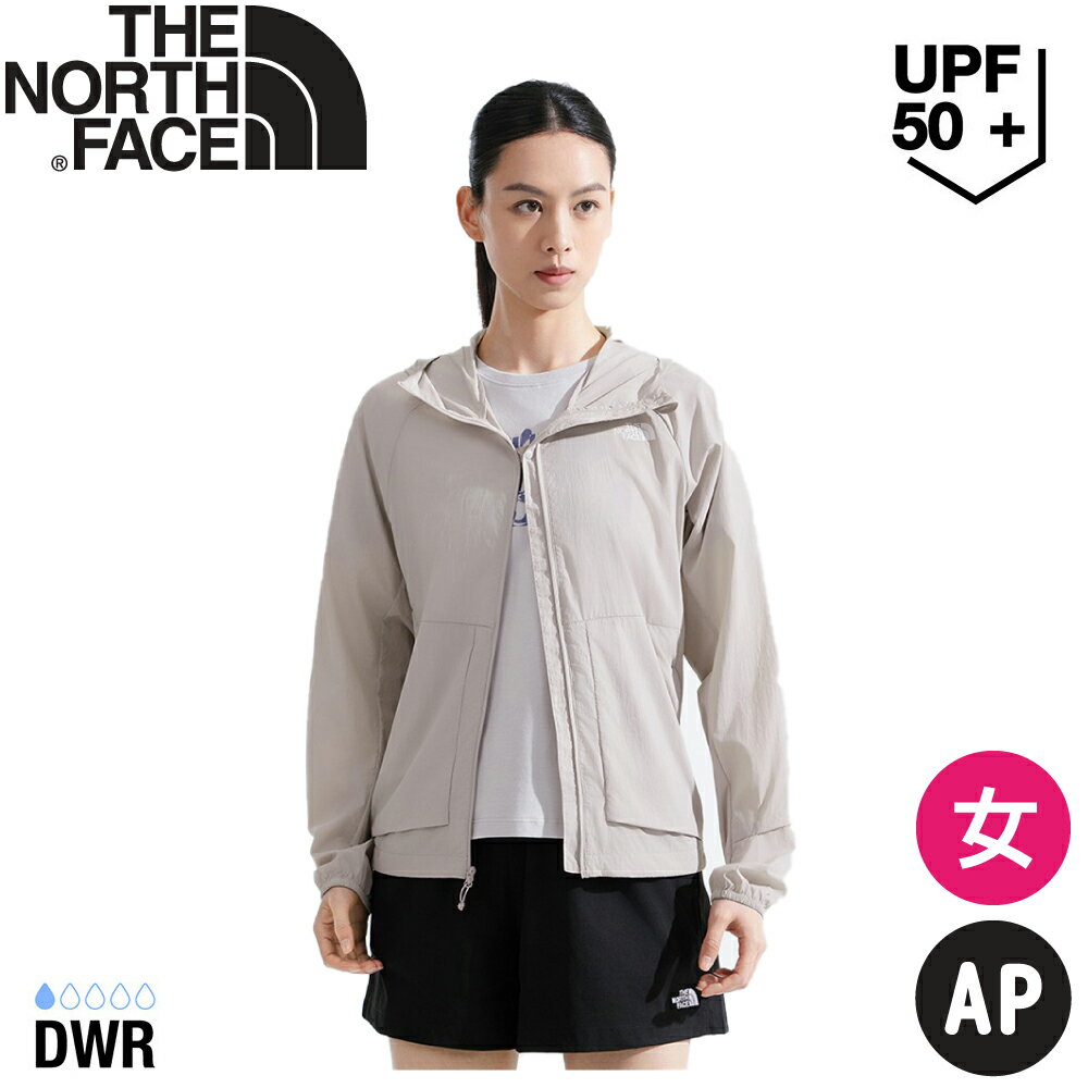 【The North Face 美國 女 透氣防潑防風連帽外套 AP《淺藕紫》】8BWDQLI/登山/防曬/防風/防潑水