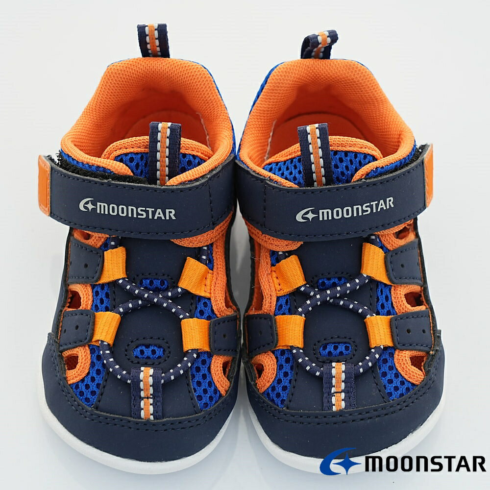 日本月星Moonstar頂級機能童鞋-2E護趾健康學步涼鞋(寶寶段)3875深藍12.5~15cm(新品) 4