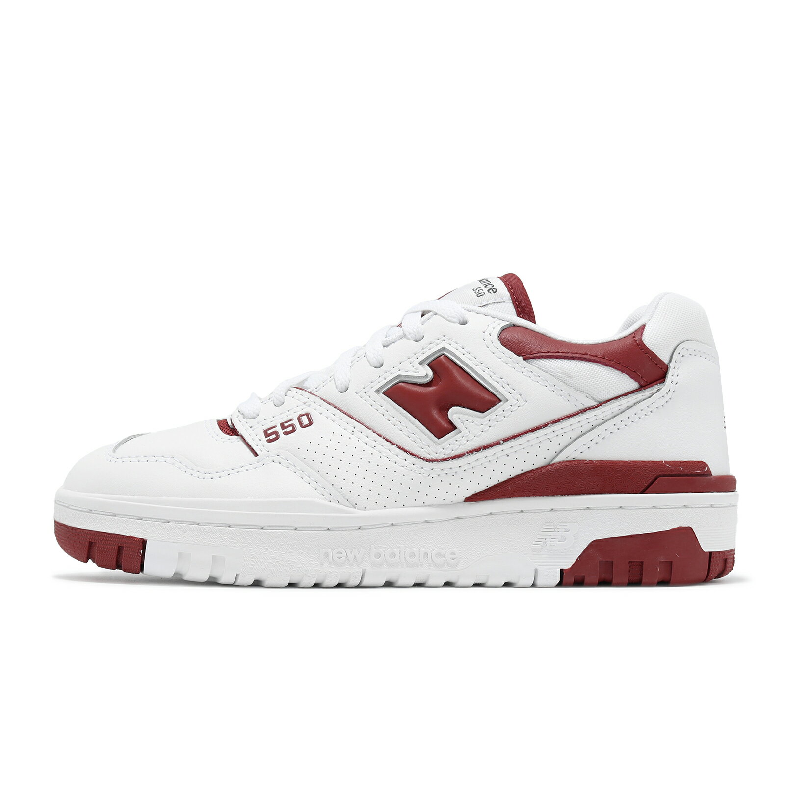 New Balance NB 休閒鞋 550 女鞋 白 紅 皮革 拼接 復古 低筒 NB 