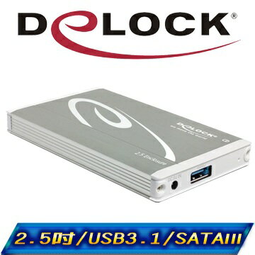 <br/><br/>  ★原廠公司貨附發票★ Delock 2.5吋USB3.1 SATA/ SSD硬碟外接盒(9.5mm)－42577<br/><br/>