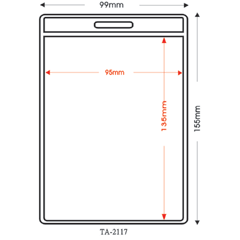 【史代新文具】STAT TL-2117 95x135mm 直式1孔識別證套