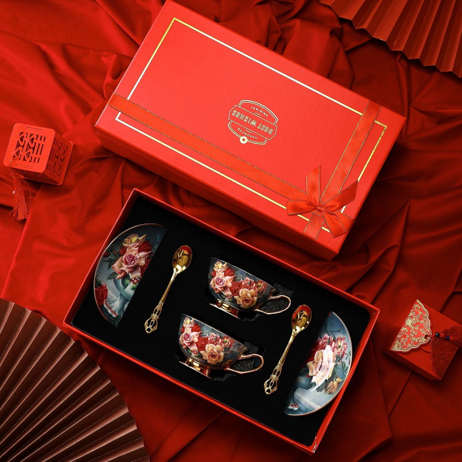 結婚禮物 紀念品 新婚禮物送新娘咖啡杯骨瓷禮盒套裝結婚禮物伴手禮送閨蜜超高顏值