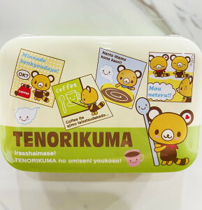 【震撼精品百貨】Tenorikuma 拿鐵熊~日本sanrio三麗鷗 置物空盒方型鐵盒-亮綠*32795
