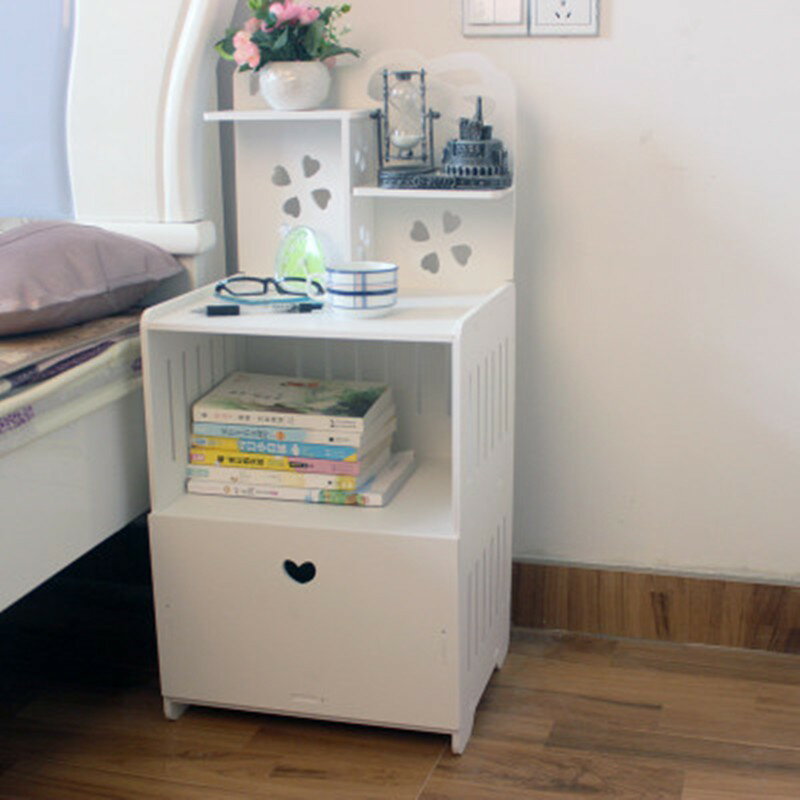 【🔥 🔥】床頭櫃簡約現代儲物櫃多功能收納簡易床邊小櫃子臥室迷你組裝白色