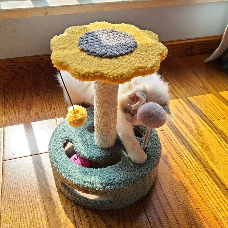 【優選百貨】貓爬架小型劍麻逗貓玩具 貓抓板磨爪貓咪玩具轉盤型