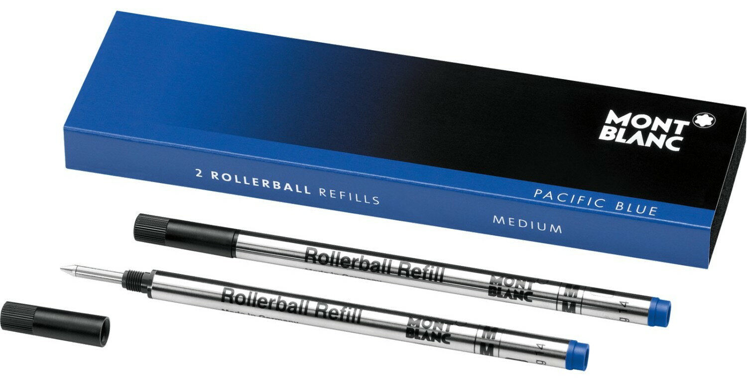 【文具通】Montblanc 萬寶龍 鋼珠筆 筆芯 替芯 Medium 105159 粗 深海湛藍 2支裝 S1010563