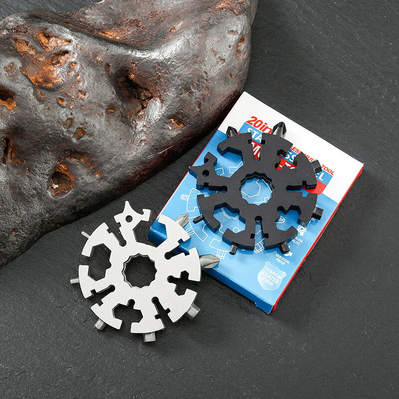 20合1多功能新雪花扳手小工具卡萬用便攜式組合EDC螺絲刀戶外隨身