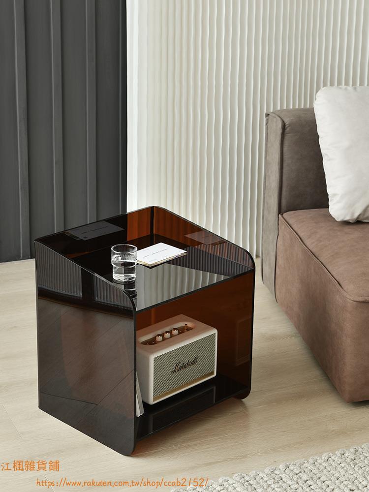 亞克力床頭櫃輕奢現代簡約創意迷你北歐極簡臥室小型床邊櫃收納櫃