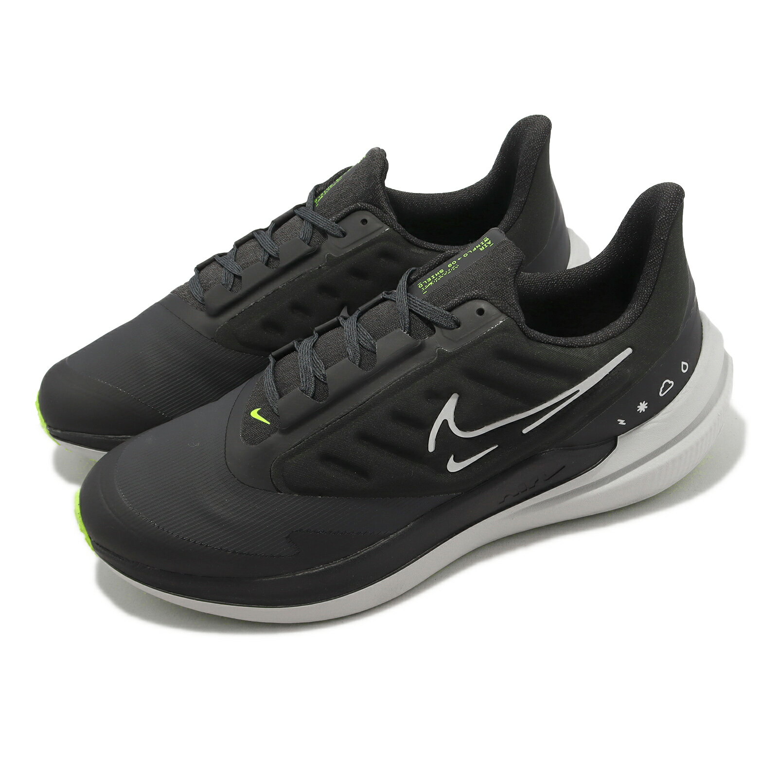 Nike 慢跑鞋 Air Winflo 9 Shield 黑 白 防潑水 男鞋 路跑 回彈 運動鞋 7