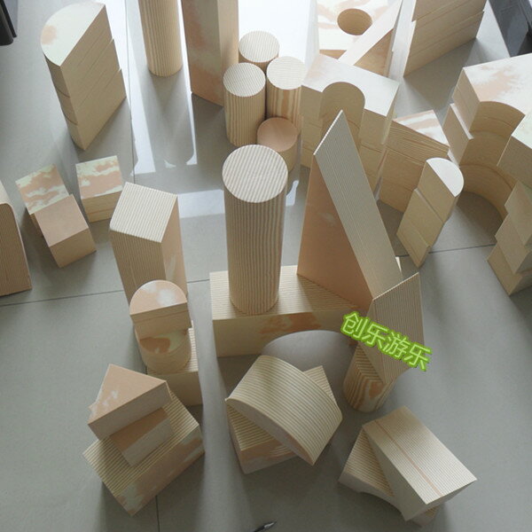 淘氣堡幼兒園區角益智玩具積木磚塊EVA大塊泡沫積木木紋軟體積木