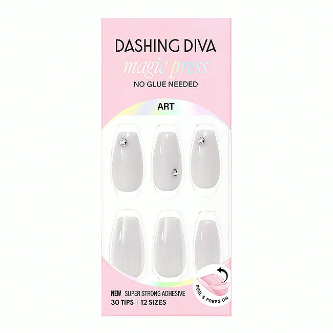 Dashing Diva/M 薄型經典美甲片-珍珠灰-30片
