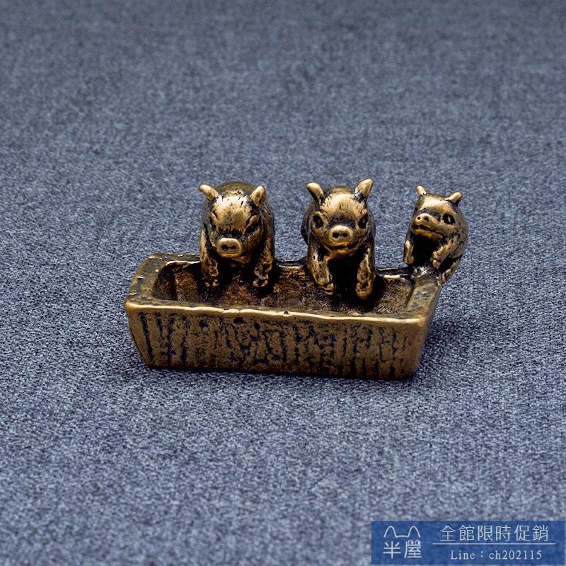 銅器 麒麟鎮紙 鎮尺 一対 圧紙 書房 文房用品 装飾品 工芸品 文房用品