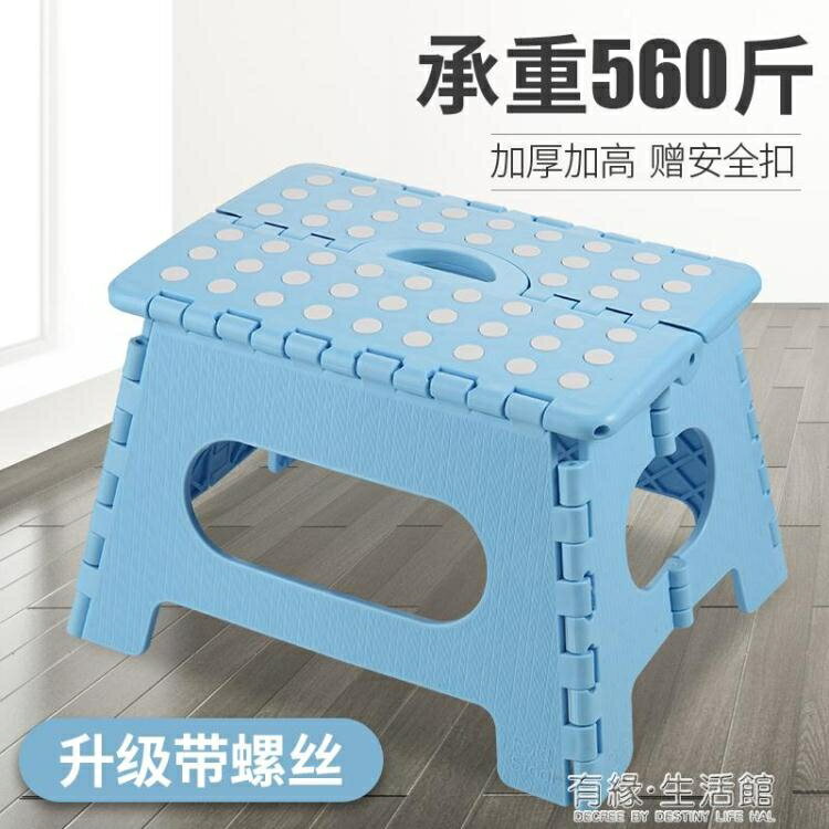 摺疊塑料凳子便攜式椅子加厚卡通小凳子馬扎兒童成人戶外家用板凳 樂樂百貨