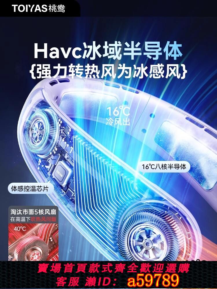 【臺灣公司 可打統編】掛脖空調2025新款掛脖風扇製冷小風扇usb充電風扇便攜式小型迷你隨身續航靜音強力脖子戶外夏天降溫神器1780