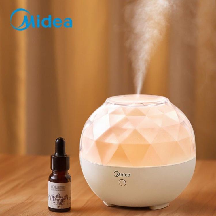 香薰機 美的七彩香薰機加濕器空氣加濕家用靜音助眠香薰燈 快速出貨
