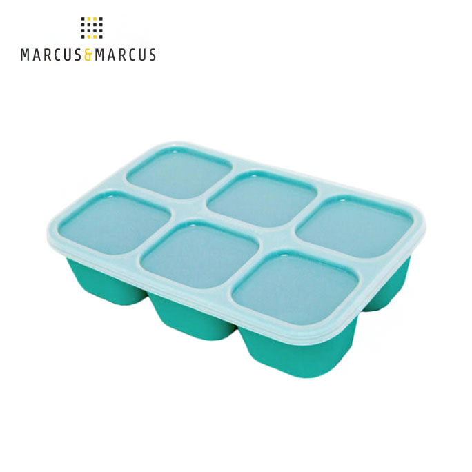 【加拿大 Marcus & Marcus】動物樂園造型矽膠副食品分裝保存盒 - 大象 (綠)