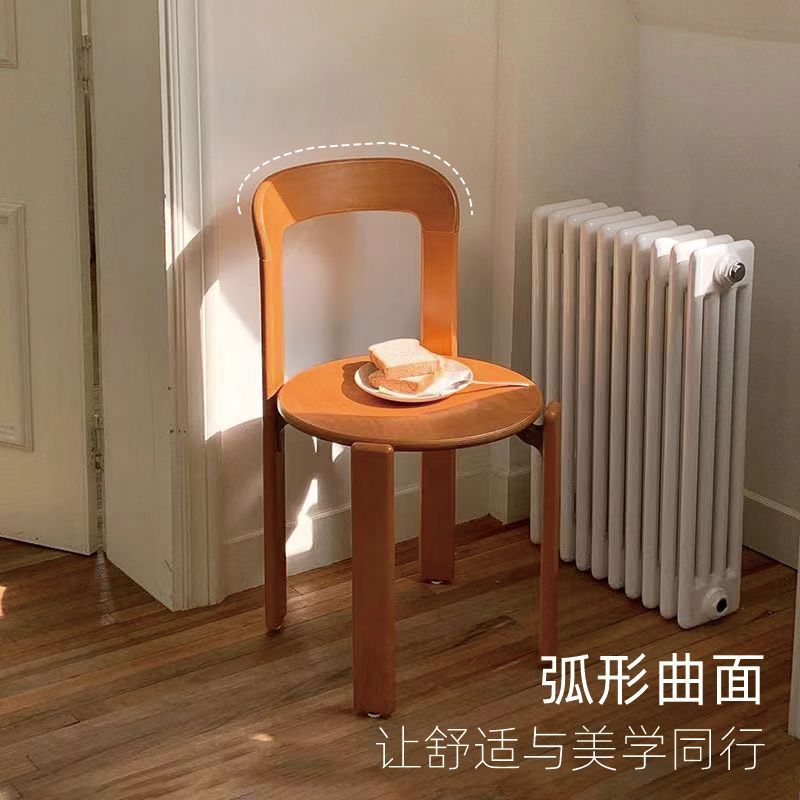 復古北歐實木中古雷伊椅子餐椅小戶型客廳日式法式設計師簡約家用
