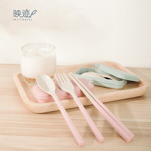 戶外旅行兒童折疊餐具套裝小學幼兒園隨身攜帶筷子勺子叉子三件套