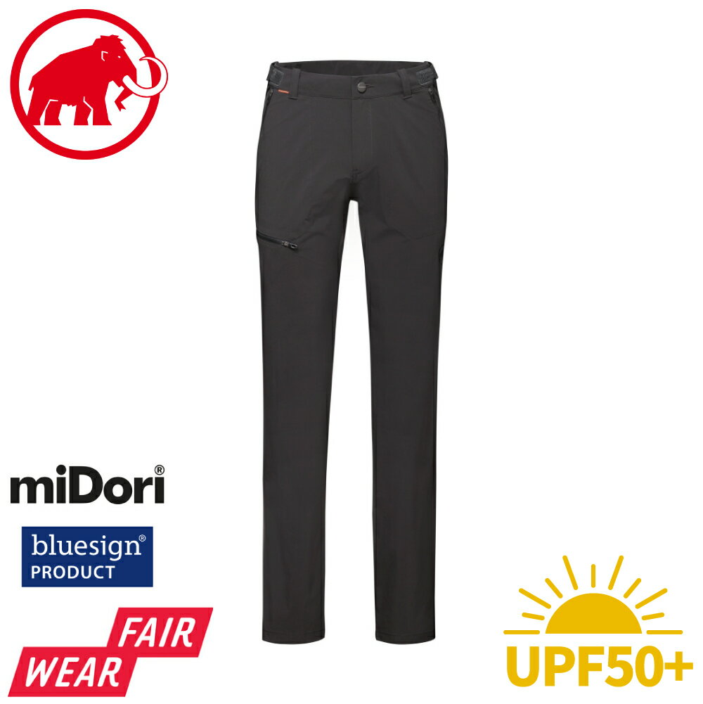 【MAMMUT 長毛象 男 MA Runbold Pants 抗磨防曬機能長褲《幻影黑》】1022-01670/快乾長褲