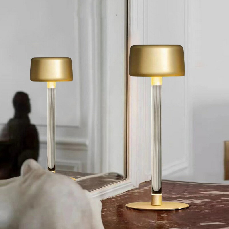 北歐Column蘑菇床頭臺燈現代簡約usb充電無線氛圍客廳桌面小夜燈