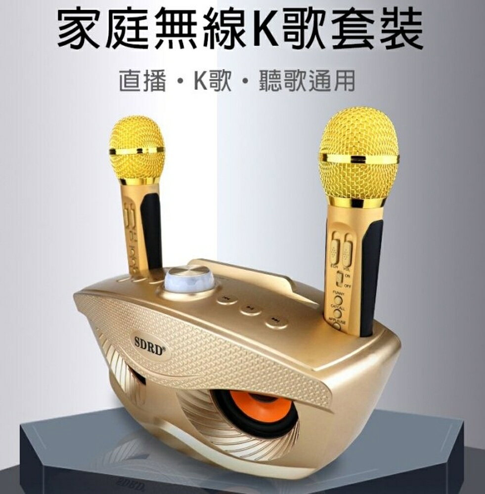 【4%點數】貓頭鷹雙人伴唱無線麥克風 全民k歌/歡唱/雙人ktv/sd306/附二支麥克風/藍芽麥克風【Love Shop】【限定樂天APP下單享點數回饋】