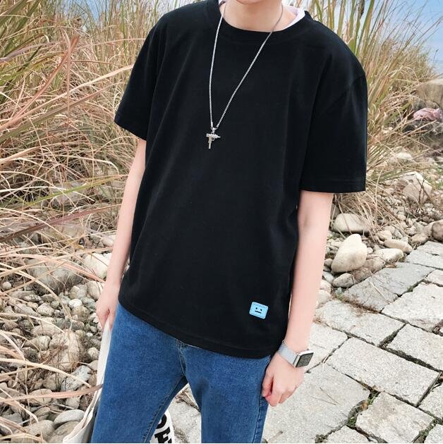 FINDSENSE品牌 韓版 夏季男士 圓領短袖t恤 學生半袖潮流短T