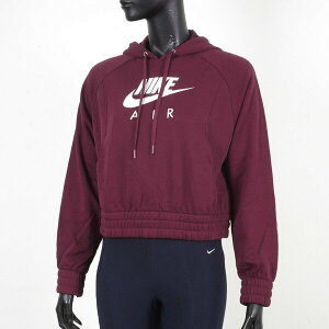 Nike As W Nsw Air Hoodie FLC [CU6562-638] 女 長袖 連帽上衣 短版 休閒 酒紅