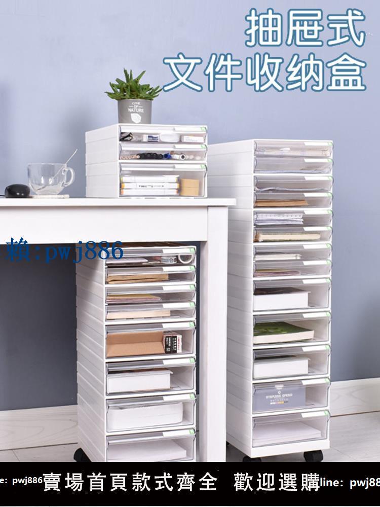 【可打統編 超低價】徵東 桌面組合抽屜式a4辦公檔案收納盒 桌下移動白色資料雜物整理