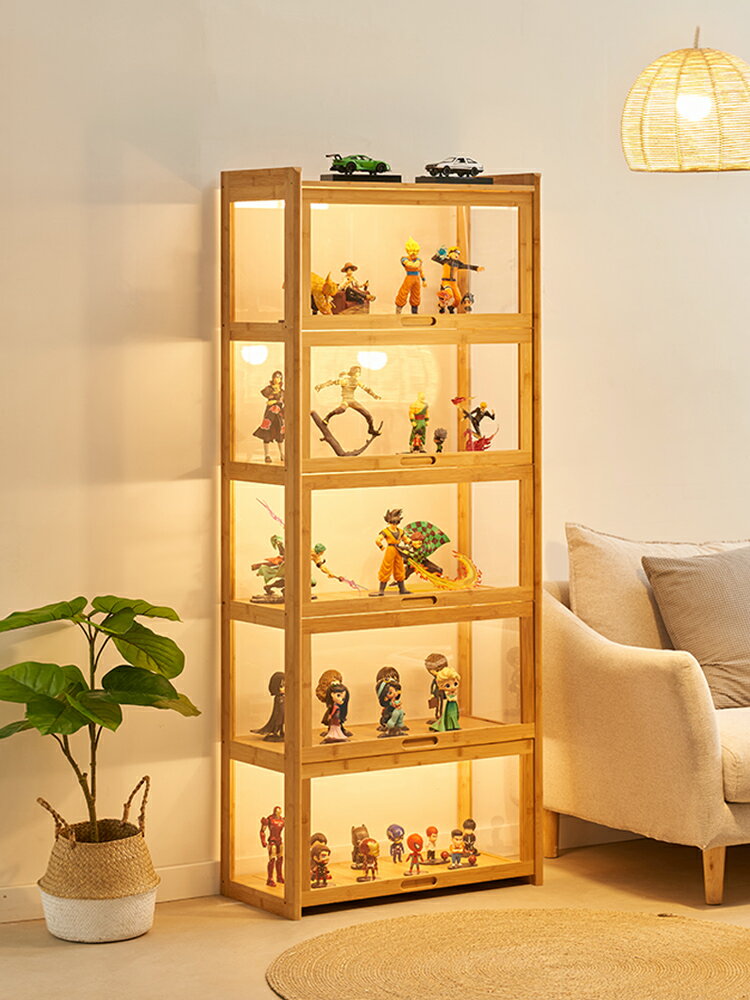 優樂悅~展示櫃樂高手辦櫃玩具收納櫃模型儲物櫃書架原木書櫃玻璃門置物櫃