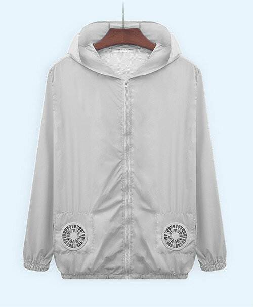空調服 降溫 防暑 防曬外套 野外活動 USB四風扇驅動 附電池-淺灰色 0