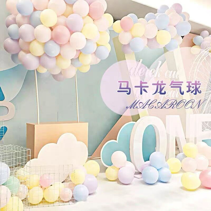 網紅馬卡龍色氣球婚禮結婚房間兒童寶寶生日派對場景佈置裝飾汽球
