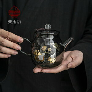 煙灰茶壺泡茶家用玻璃耐熱葫蘆用喝茶煮茶單壺簡易沖茶器功夫茶具